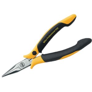 Wiha Quality Tool 32742 ESD Safe Precision Short Snipe (Chain) Nose  Striaght Serrated Jaws Pliers