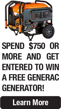 Win a Generac Generator when purchasing $750 or more from Transcat.